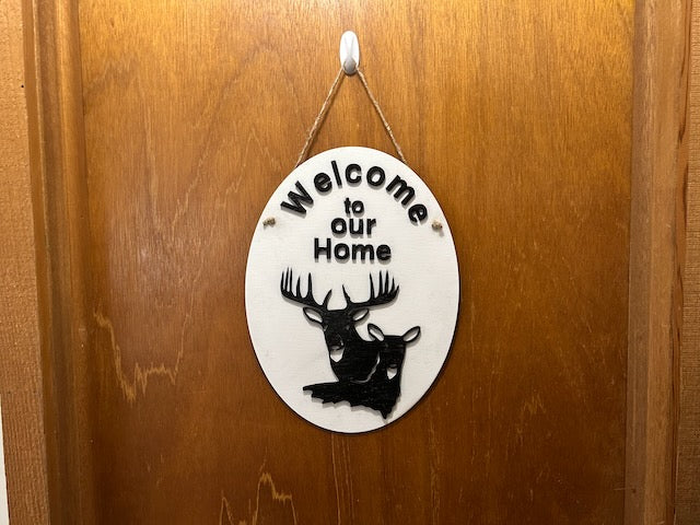 Buck and Doe door hanger
