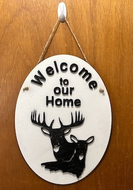 Buck and Doe door hanger