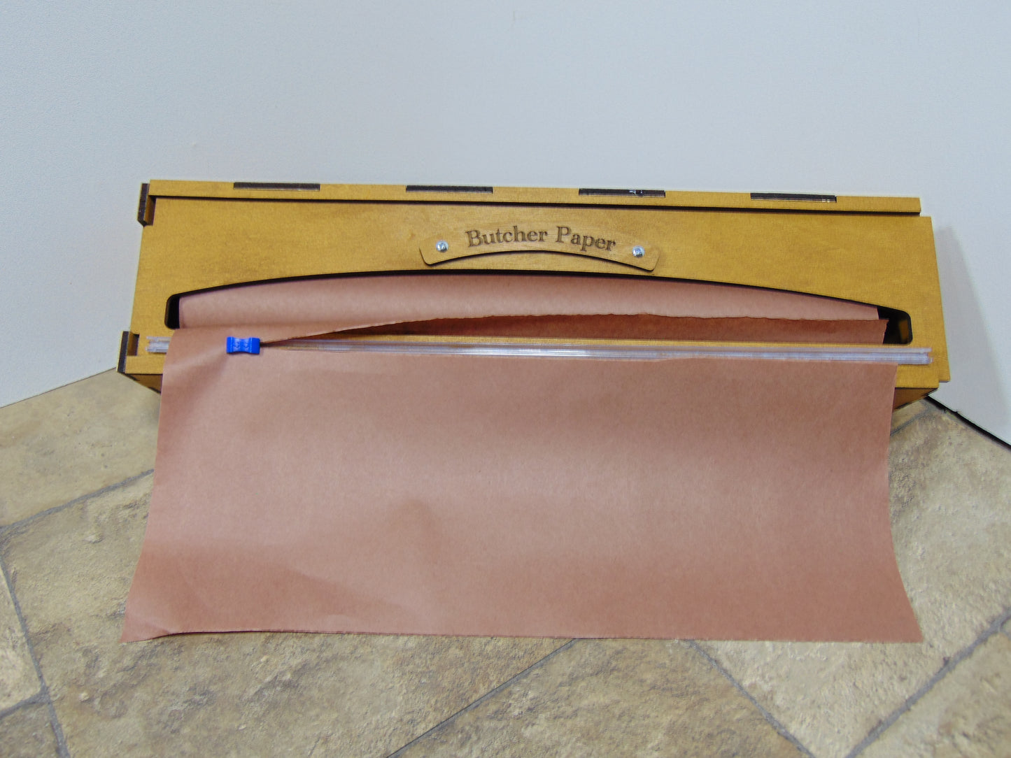 18 Inch Foil, Butcher, or Freezer Paper Dispenser with Slide Cutter,  Paper Roll Organizer for, Countertop, Wall-Mount, Drawer or Cabinet