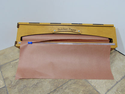 18 Inch Foil, Butcher, or Freezer Paper Dispenser with Slide Cutter,  Paper Roll Organizer for, Countertop, Wall-Mount, Drawer or Cabinet