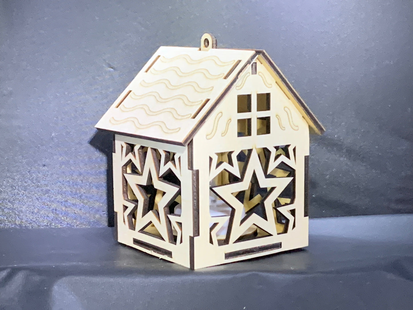 TEALIGHT HOUSE ORNAMENTS SET OF FIVE