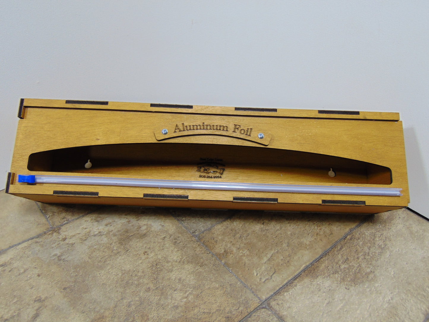 18 Inch Foil, Butcher, or Freezer Paper Dispenser with Slide Cutter,  Paper Roll Organizer for, Countertop, Wall-Mount, Drawer or Cabinet