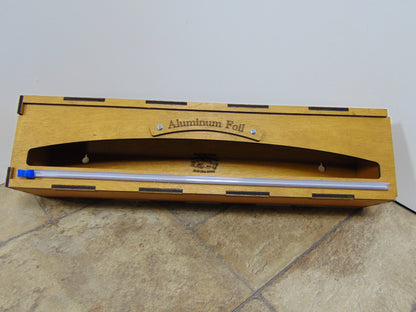 18 Inch Foil, Butcher, or Freezer Paper Dispenser with Slide Cutter,  Paper Roll Organizer for, Countertop, Wall-Mount, Drawer or Cabinet