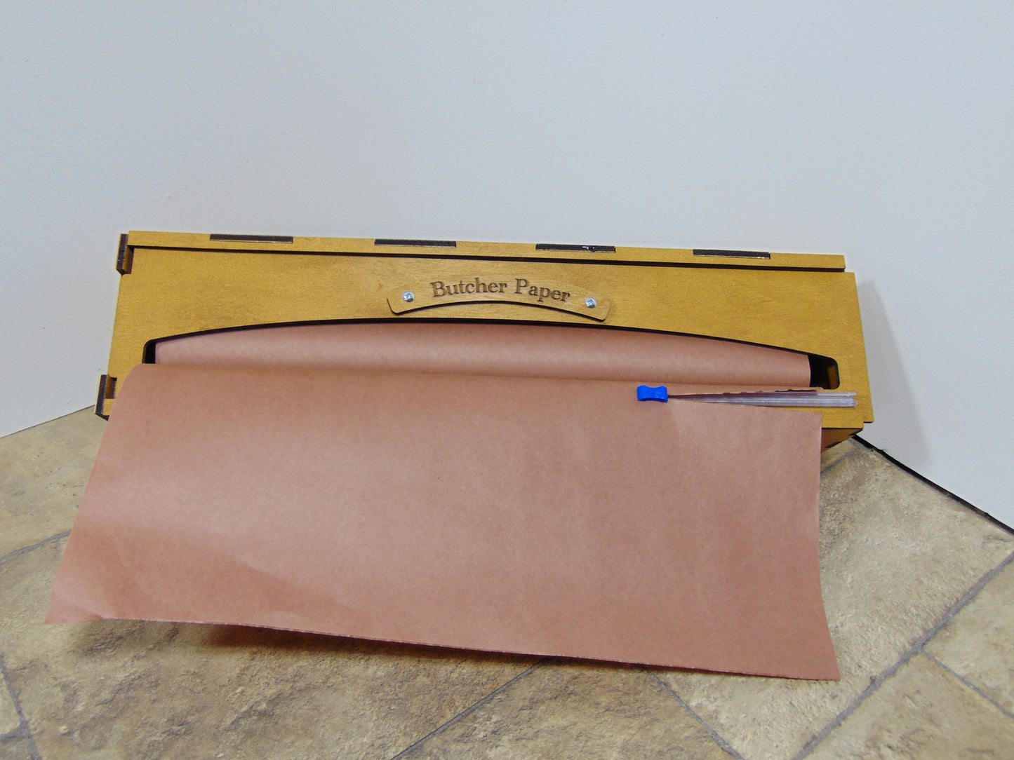 18 Inch Foil, Butcher, or Freezer Paper Dispenser with Slide Cutter,  Paper Roll Organizer for, Countertop, Wall-Mount, Drawer or Cabinet