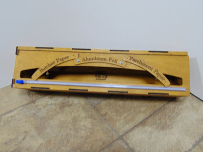 18 Inch Foil, Butcher, or Freezer Paper Dispenser with Slide Cutter,  Paper Roll Organizer for, Countertop, Wall-Mount, Drawer or Cabinet