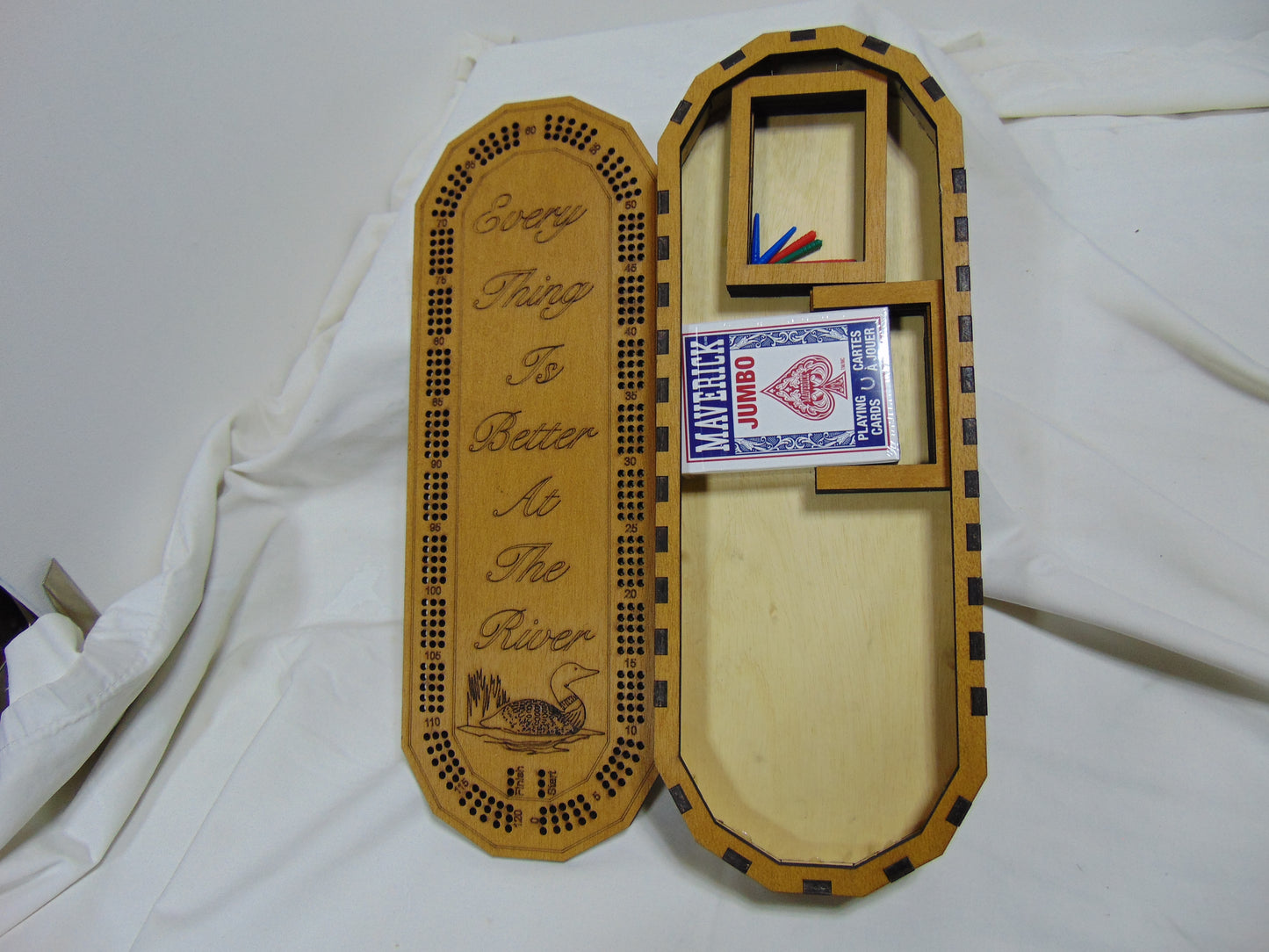 At the River Cribbage board