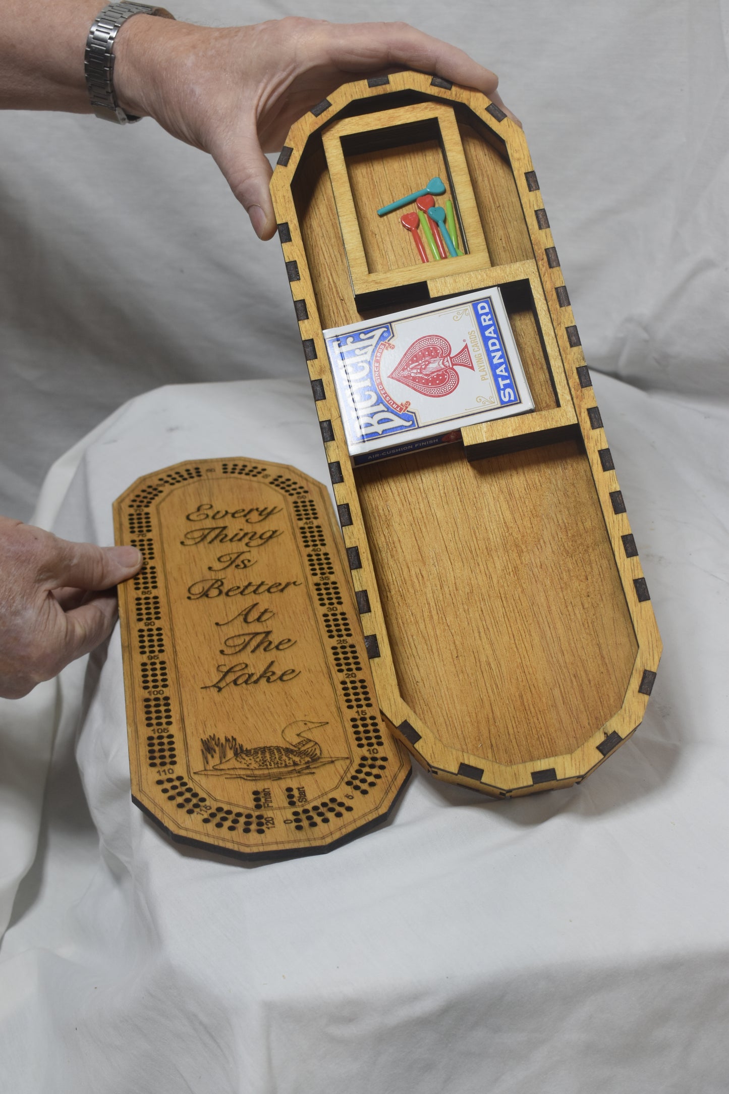 At the lake cribbage board