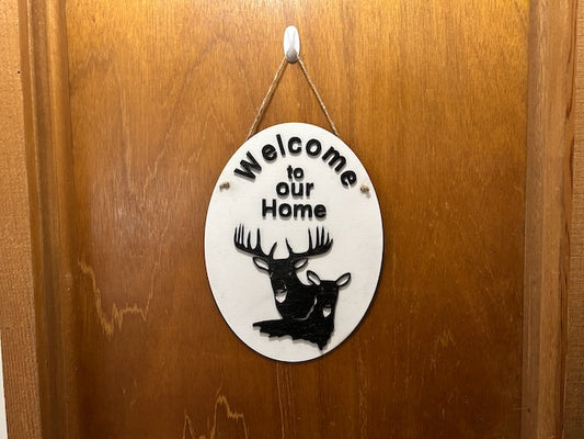 Buck and Doe door hanger